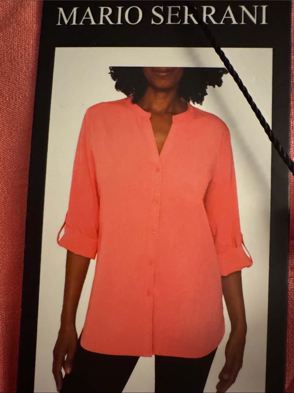 Mario Serrani Coral-Pink Button Front Shirt